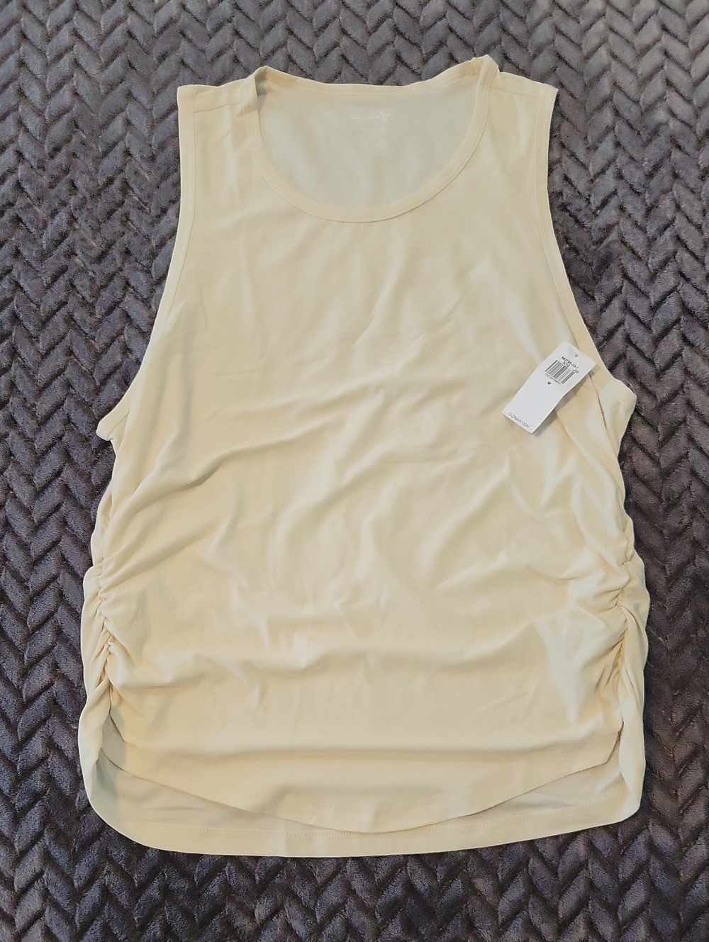 Old Navy Cream Side-Ruched Tank Top